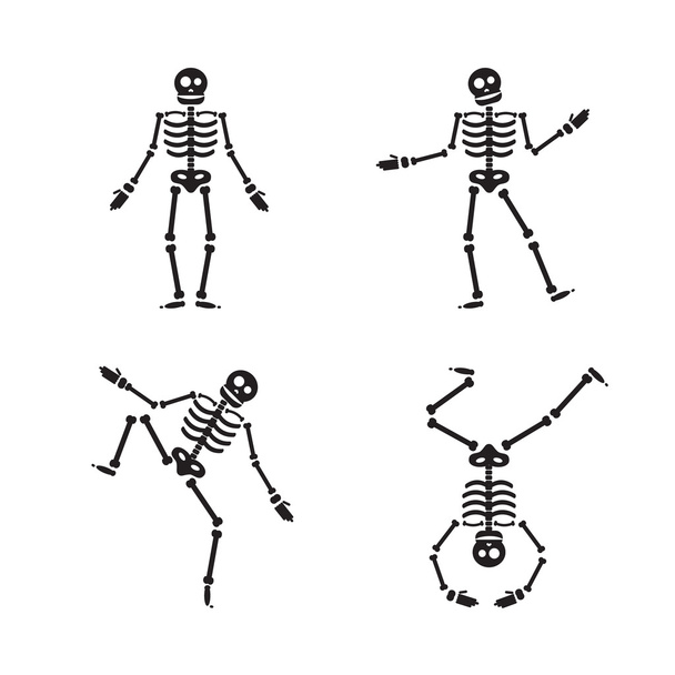 幸せなハロウィーンの骨格図 - ベクター画像