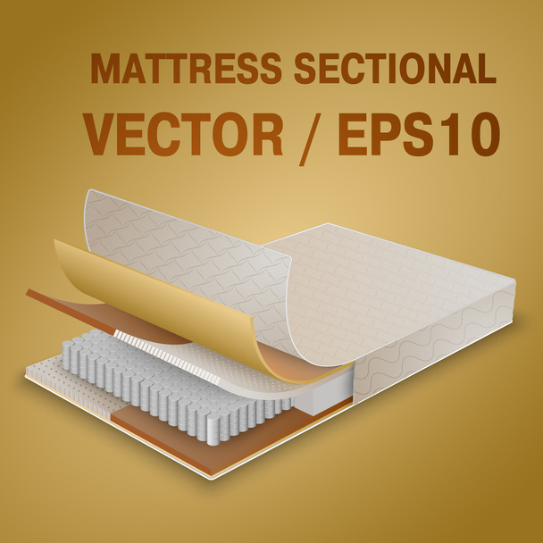 vector mattress section on layers - Vetor, Imagem