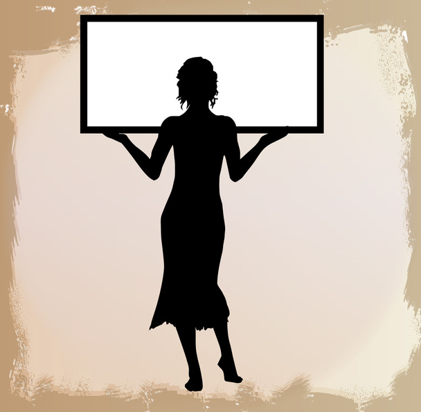 Girl With Whiteboard - Vector, Image