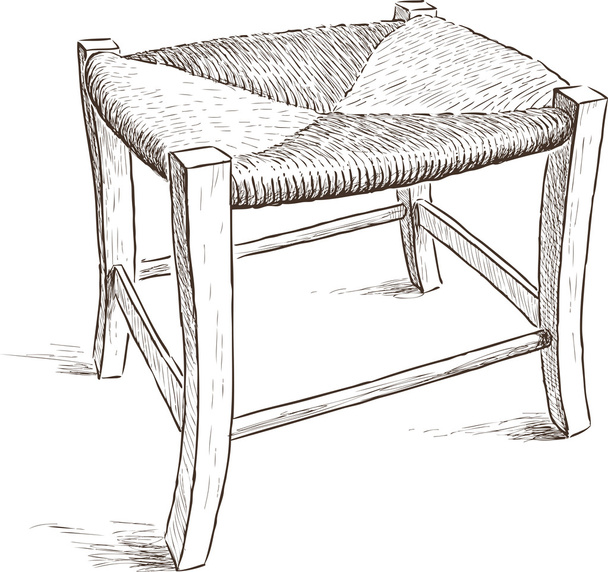 old rural stool - Vektor, obrázek