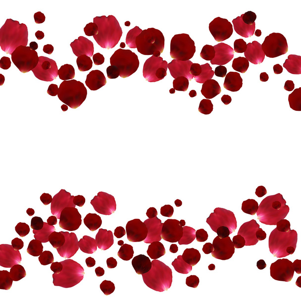 赤とピンクのバラの花びら - ベクター画像
