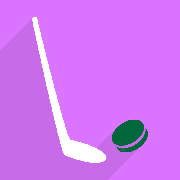 Diseño plano con sombra e icono moderno hockey
 - Vector, imagen