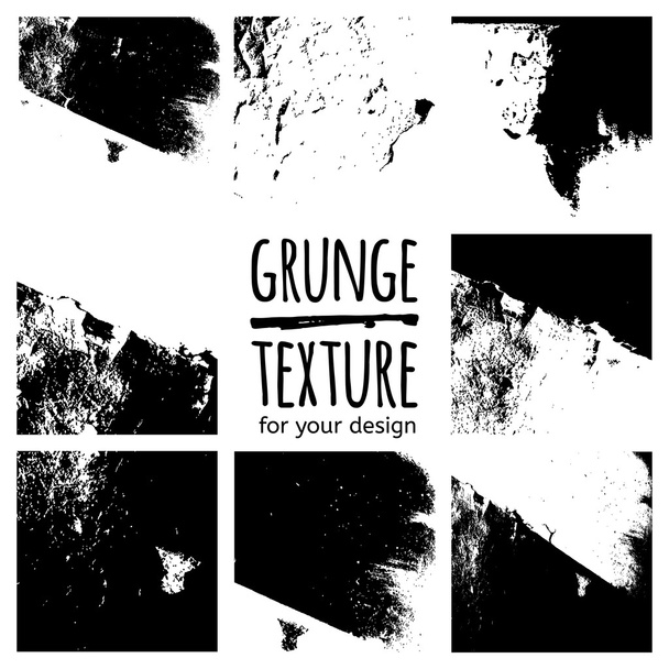 Grunge Black Textures Set - Vektor, Bild