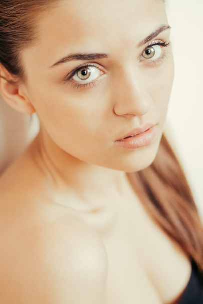 Beautiful Young Woman  Clean Fresh close up - Fotoğraf, Görsel