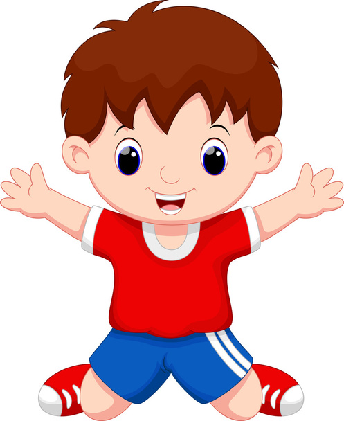 gelukkige jongen cartoon - Vector, afbeelding