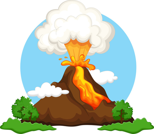 Illustration of a volcano erupting - Vector, Image