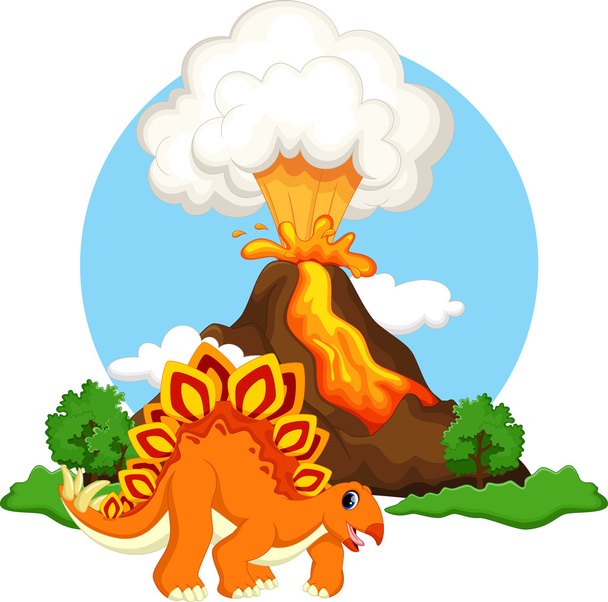 Desenho animado bonito do stegosaurus
 - Vetor, Imagem