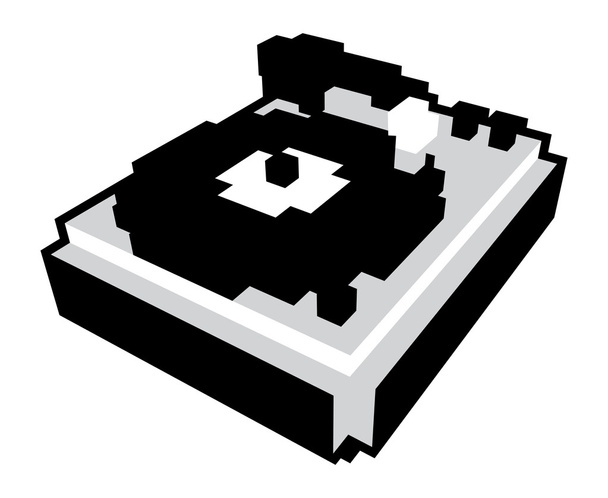 Mesa giratória de pixel 3D
 - Vetor, Imagem