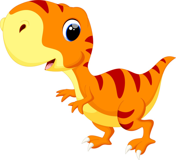 Cute baby dinosaur cartoon - Vector, Image