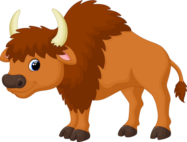schattig bison cartoon - Vector, afbeelding