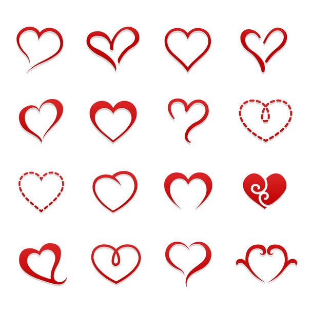 sada ikon valentine srdce vektorové ilustrace - Vektor, obrázek