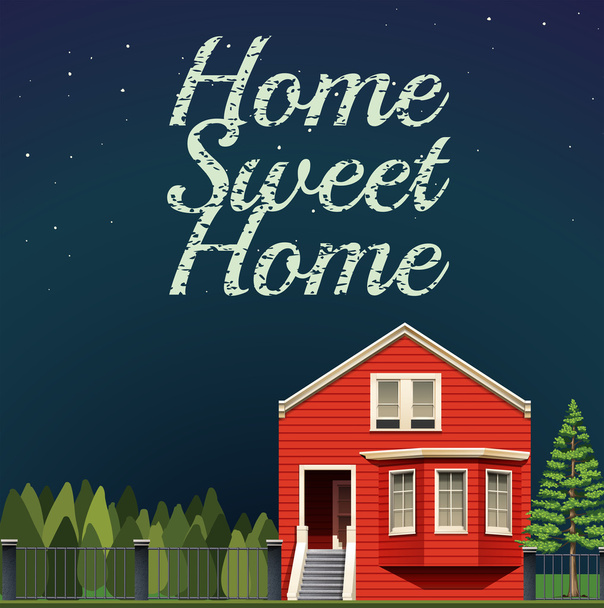 Home sweet home at night - Vector, Image