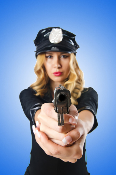 Młoda atrakcyjna kobieta policja - Zdjęcie, obraz