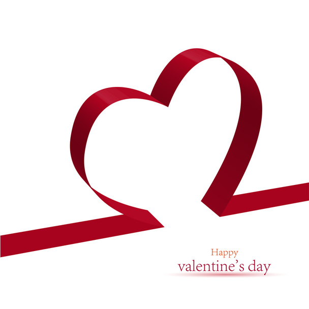 Corazón de cinta roja. Ilustración vectorial
 - Vector, imagen