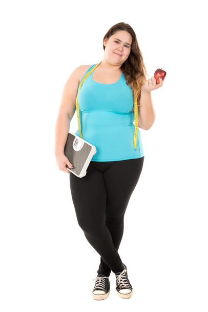 Large, fat girl dieting - Foto, Imagen