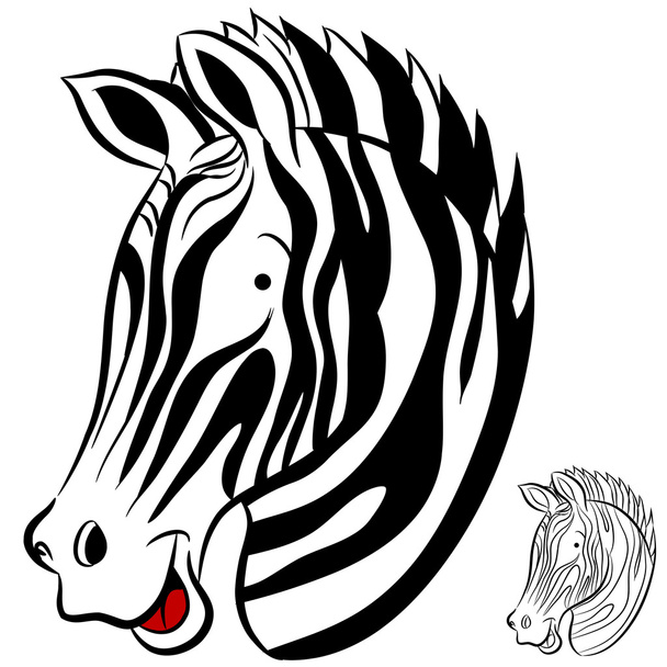 Zebra Face - Vector, imagen