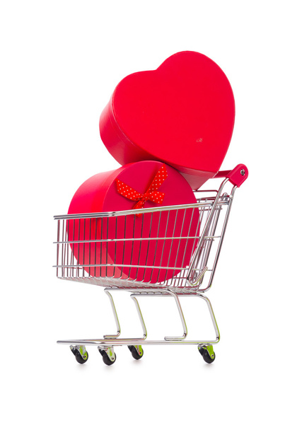 Cart in holiday shopping concept - Foto, imagen