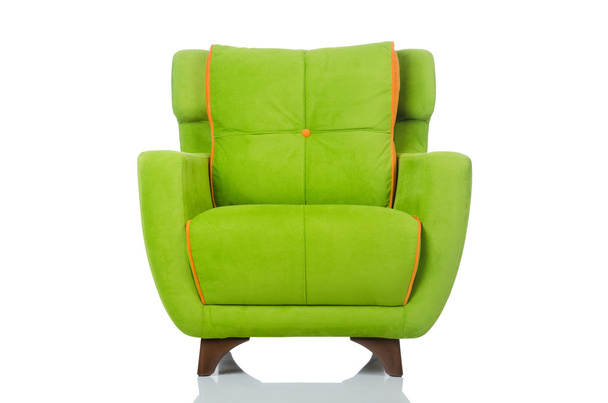 Green armchair isolated - Foto, afbeelding