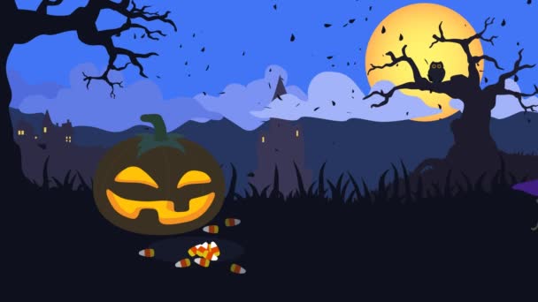 4 k naadloos loopbare halloween animatie - Video