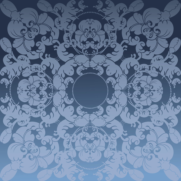 Desenho floral azul
 - Vetor, Imagem