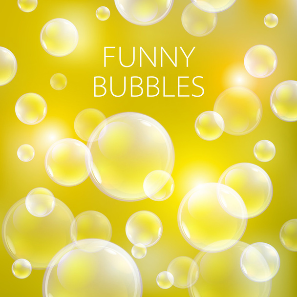 Абстрактні мильні бульбашки векторний фон. Прозоре коло, сферичний м'яч, ілюстрація водного моря та океану
 - Вектор, зображення