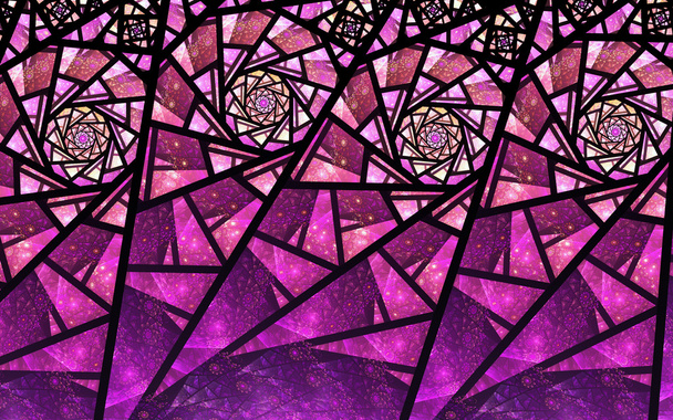 Textura fractal púrpura con patrón en espiral, ilustraciones digitales para un diseño gráfico creativo
 - Foto, Imagen
