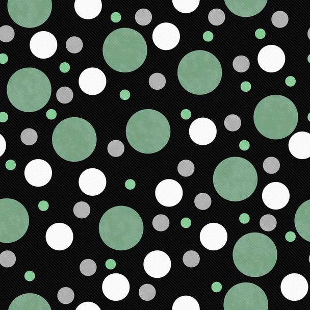 Горошок зелений, білий і чорний плитка шаблон повторення фону - Фото, зображення