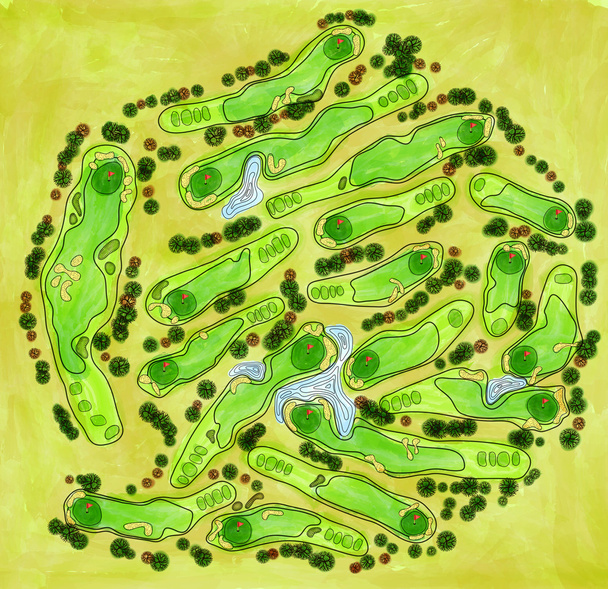 Campo da golf Vista aerea - Foto, immagini