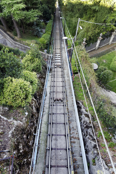 The funicular railway descending from Brunate to Como - Photo, Image