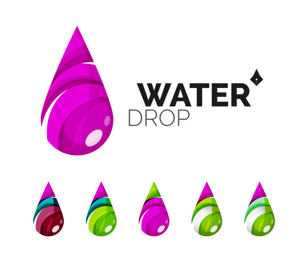 Σύνολο αφηρημένη eco νερό εικονίδια, επιχειρηματικές έννοιες φύση πράσινο λογότυπο, καθαρά και σύγχρονα γεωμετρικό σχεδιασμό - Διάνυσμα, εικόνα