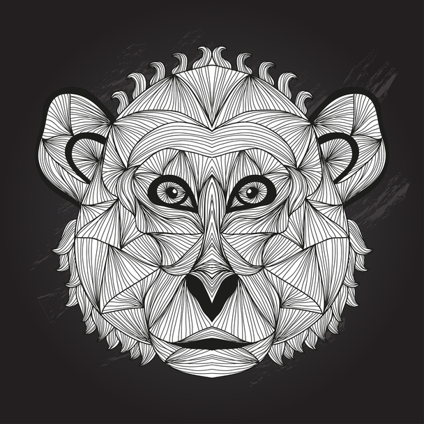 ręcznie rysowane ozdobny małpa - Wektor, obraz