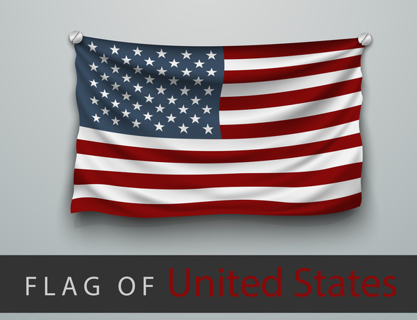 Flagge der USA an der Wand - Vektor, Bild