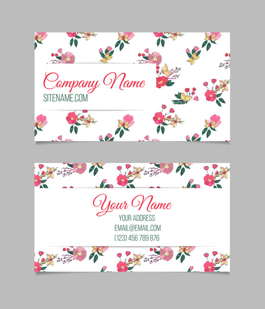 Floral business card - Vektor, obrázek