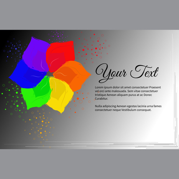 Frame voor tekst met zes-kleur bloem abstractie - Vector, afbeelding