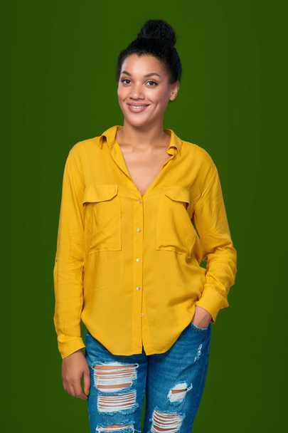 Smiling carefree mixed race woman - Fotografie, Obrázek
