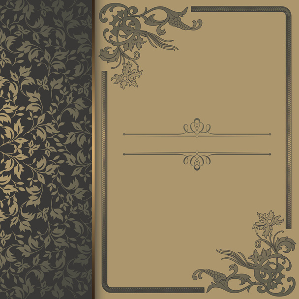 Vintage background with decorative patterns and frame. - Foto, afbeelding