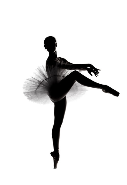 Beautiful shadow silhouette of ballerina 5 - Fotografie, Obrázek