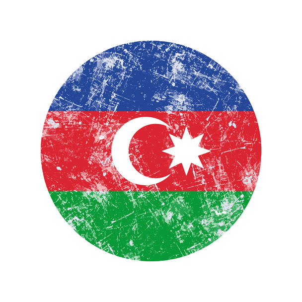 illustratie vector grunge stempel ronde vlag van Azerbeidzjan countr - Vector, afbeelding