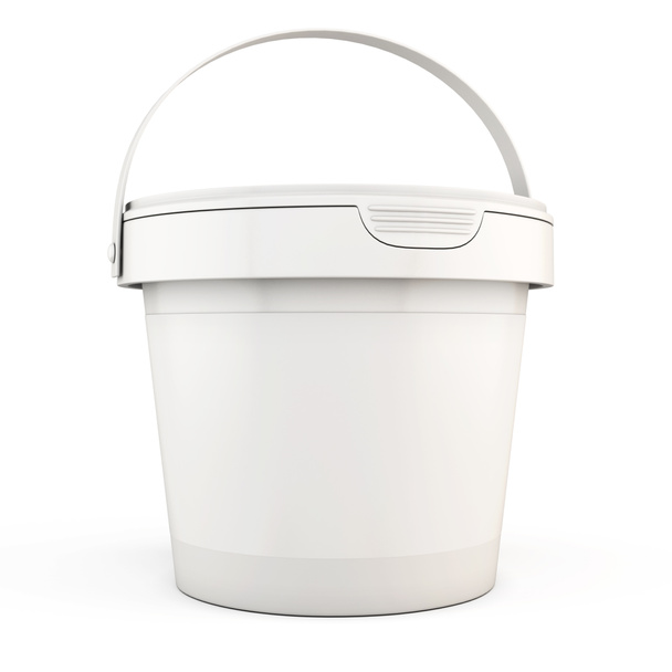 Plastic bucket isolated on white background.3d. - Photo, Image