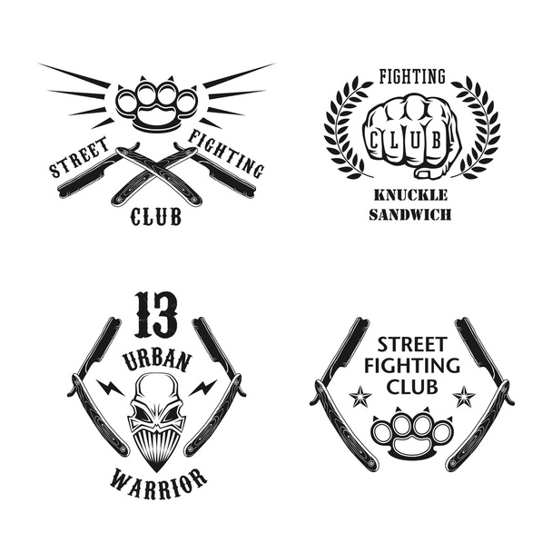 emblemas de clube de luta de rua
 - Vetor, Imagem