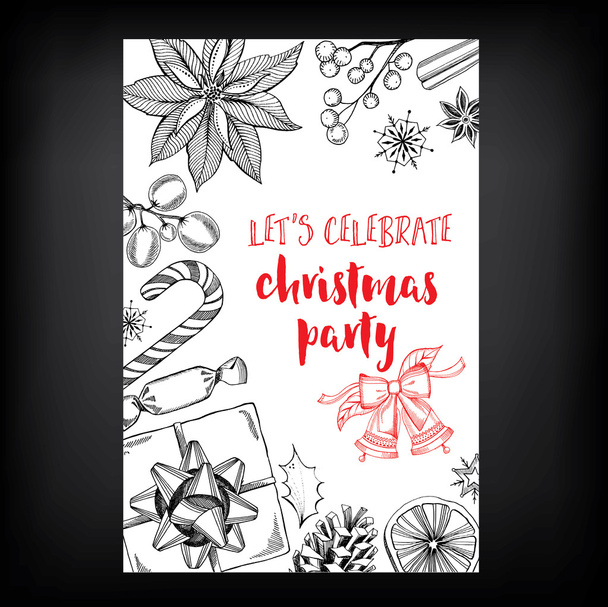Christmas party invitation card - Vector, Image