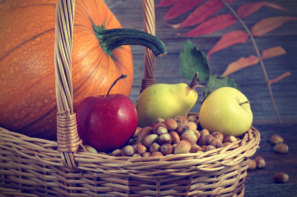 Természet háttér készült őszi gyümölcs - Fotó, kép