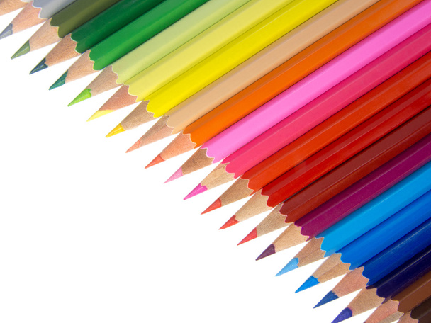 slim crayons side by side diagonal arrangement - Photo, Image