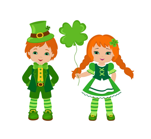Ragazzo e ragazza in costume irlandese. Il giorno di San Patrizio. Illustrazione vettoriale
 - Vettoriali, immagini