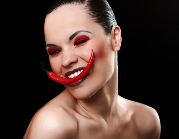 portrait of fashion model with beauty bright make-up - Foto, Imagem