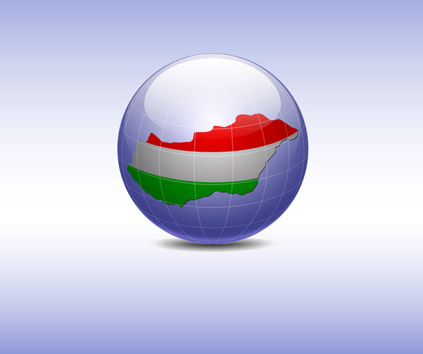 kaart van Hongarije in de hele wereld - Vector, afbeelding