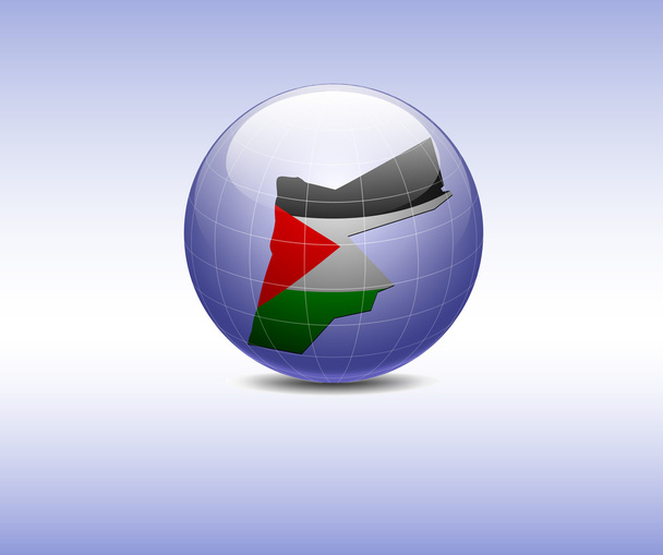 Mapa Jordánska. Vlajka v celém světě - Vektor, obrázek