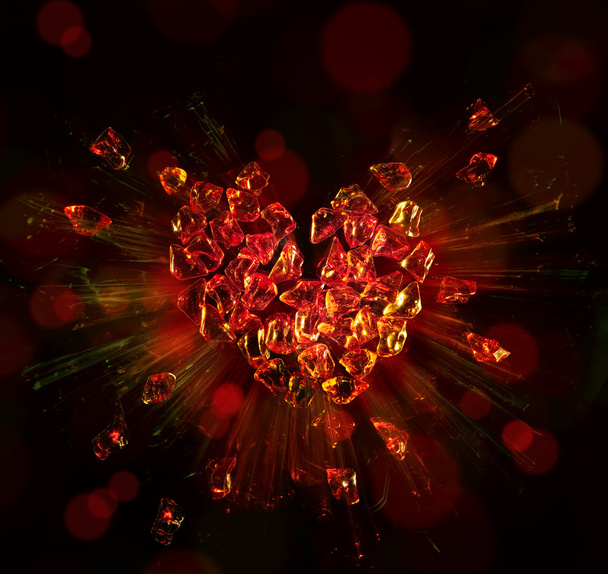 Valentine Day Art heart broken into pieces - Photo, Image