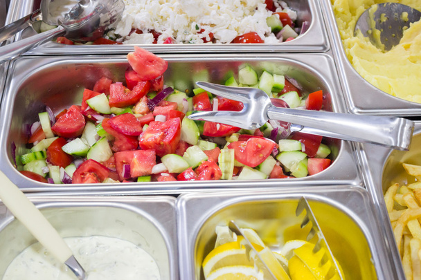 Salad Bar with Fresh Mixed Salads - Photo, Image
