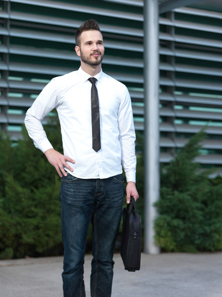 Businessman in front of working place, businessman going to work - Foto, Bild